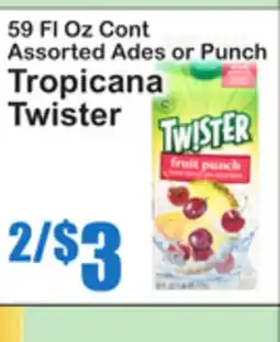 SuperFresh 59 Fl Oz Cont Assorted Ades or Punch Tropicana Twister offer