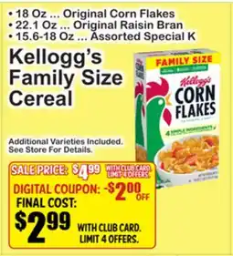 SuperFresh Kellogg's Family Size Cereal offer
