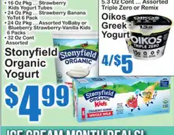 SuperFresh Stonyfield Organic Yogurt, Oikos Greek Yogurt offer