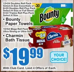SuperFresh • Bounty Paper Towels • Charmin Bath Tissue offer