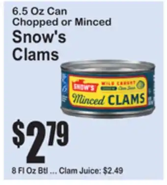 SuperFresh Snow's Clams offer