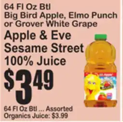 SuperFresh Big Bird Apple, Elmo Punch or Grover White Grape offer
