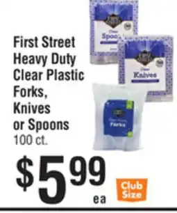 Smart & Final First Street Heavy Duty Clear Plastic Forks, Knives or Spoons offer