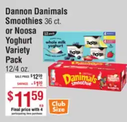 Smart & Final Dannon Danimals Smoothies 36 ct. or Noosa Yoghurt Variety Pack offer
