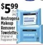 Pioneer Supermarkets Neutrogena Makeup Remover Towelettes offer