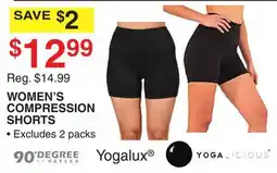 Dunham's Sports 90 DEGREE, YOGALUX, YOGALICIOUS WOMEN'S COMPRESSION SHORTS offer