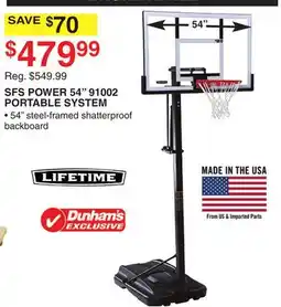 Dunham's Sports LIFETIME SFS POWER 54 91002 PORTABLE SYSTEM offer