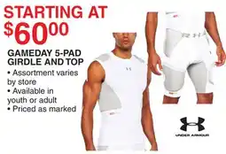 Dunham's Sports UNDER ARMOUR GAMEDAY 5-PAD GIRDLE AND TOP offer