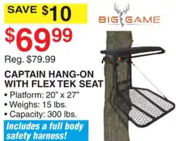 Dunham's Sports BIG GAME CAPTAIN HANG-ON WITH FLEX TEK SEAT offer