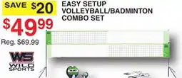 Dunham's Sports WILD SPORTS EASY SETUP VOLLEYBALL BADMINTON COMBO SET offer
