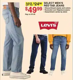 Dunham's Sports SELECT LEVI'S MEN'S RED TAB JEANS offer