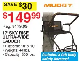 Dunham's Sports MUDDY 17' SKY RISE ULTRA-WIDE LADDER offer