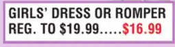 Dunham's Sports GIRLS' DRESS OR ROMPER offer