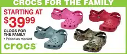 Dunham's Sports CROCS CLOGS FOR THE FAMILY offer