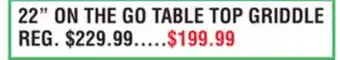 Dunham's Sports BLACKSTONE 22 ON THE GO TABLE TOP GRIDDLE offer