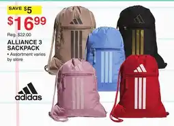 Dunham's Sports ADIDAS ALLIANCE 3 SACKPACK offer