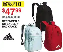Dunham's Sports ADIDAS DEFENDER 5 OR EXCEL 7 BACKPACK offer