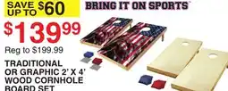 Dunham's Sports TRADITIONAL OR GRAPHIC 2' X 4' WOOD CORNHOLE BOARD SET offer