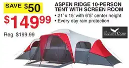 Dunham's Sports EAGLES CAMP ASPEN RIDGE 10-PERSON TENT WITH SCREEN ROOM offer