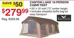 Dunham's Sports CANYON LAKE 10-PERSON CABIN TENT offer