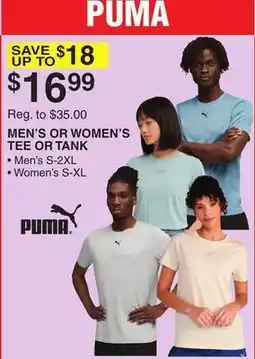 Dunham's Sports PUMA MEN'S OR WOMEN'S TEE OR TANK offer