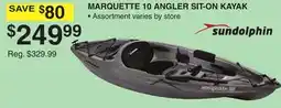 Dunham's Sports SUNDOLPHIN MARQUETTE 10 ANGLER SIT-ON KAYAK offer
