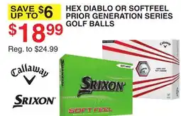 Dunham's Sports HEX DIABLO OR SOFTFEEL PRIOR GENERATION SERIES GOLF BALLS offer