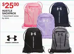 Dunham's Sports UNDER ARMOUR HUSTLE SACKPACK offer