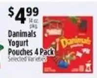 Pioneer Supermarkets Danimals Yogurt Pouches offer