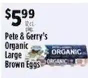 Pioneer Supermarkets Pete & Gerry's Organic Large Brown Eggs offer