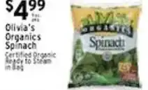 Met Foodmarkets Olivia's Organics Spinach offer