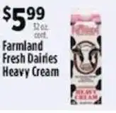 Pioneer Supermarkets Farmland Fresh Dairies Heavy Cream offer