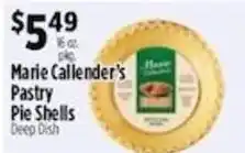 Pioneer Supermarkets Marie Callender's Pastry Pie Shells offer