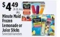 Pioneer Supermarkets Minute Maid Frozen Lemonade or Juice Sticks offer