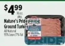 Pioneer Supermarkets Nature's Pride Ground Turkey offer
