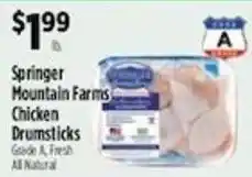 Pioneer Supermarkets Springer Mountain Farms Chicken Drumsticks offer