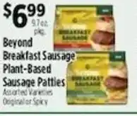Pioneer Supermarkets Beyond Breakfast Sausage Plant-Based Sausage Patties offer