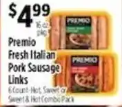 Pioneer Supermarkets Premio Fresh Italian Pork Sausage Links offer