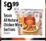 Pioneer Supermarkets Tyson All Natural Chicken Wing Sections offer