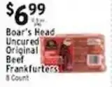 Met Foodmarkets Boar's Head Uncured Original Beef Frankfurters offer