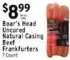 Met Foodmarkets Boar's Head Uncured Natural Casing Beef Frankfurters offer