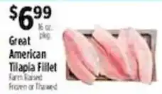 Pioneer Supermarkets Great American Tilapia Fillet offer