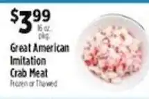 Pioneer Supermarkets Great American Imitation Crab Meat offer