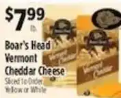 Pioneer Supermarkets Boar's Head Vermont Cheddar Cheese offer