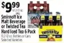 Pioneer Supermarkets Smirnoff Ice Malt Beverage or Twisted Tea Hard Iced Tea offer