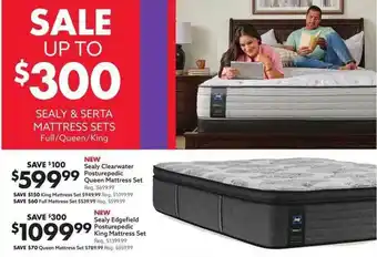 Big Lots Sealy Clearwater Posturepedic Queen Mattress Set Sealy Edgefield Posturepedic King Mattress Set offer