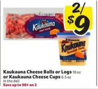 Winn Dixie Kaukauna Cheese Balls Or Logs Or Kaukauna Cheese Cups offer