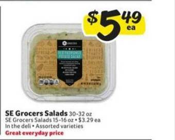 Winn Dixie SE Grocers Salads offer