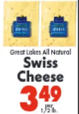 Marino's Supermarket Great Lakes All Natural Swiss Cheese offer