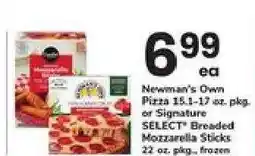 Safeway Newman's Own Pizza or Signature SELECT Breaded Mozzarella Sticks offer
